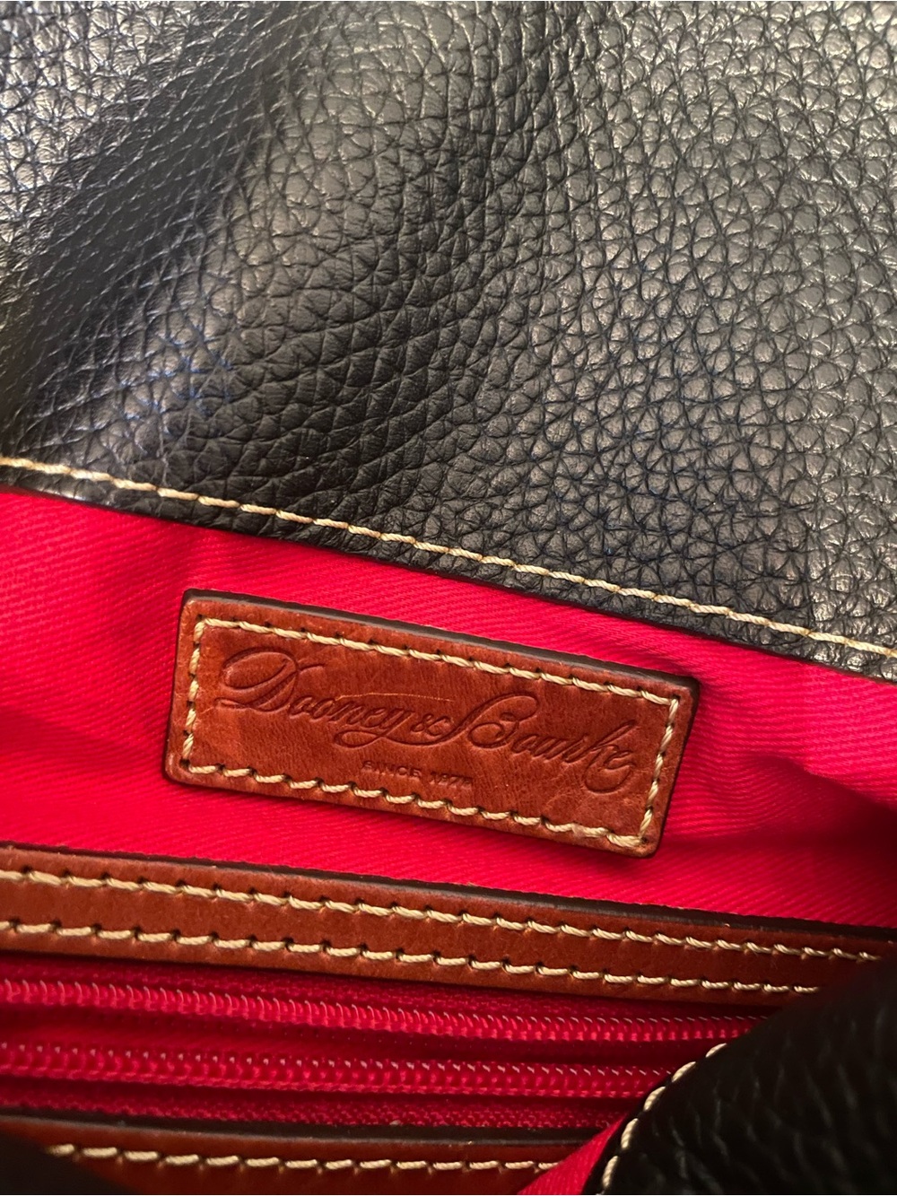 Dooney & Bourke Black Pebbled Leather Crossbody with Leather Tassel - Picture 14 of 14